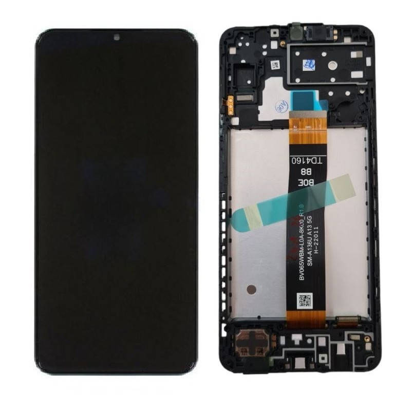 LCD screen Samsung A136 A13 5G with touch screen and frame Black original (used Grade C)