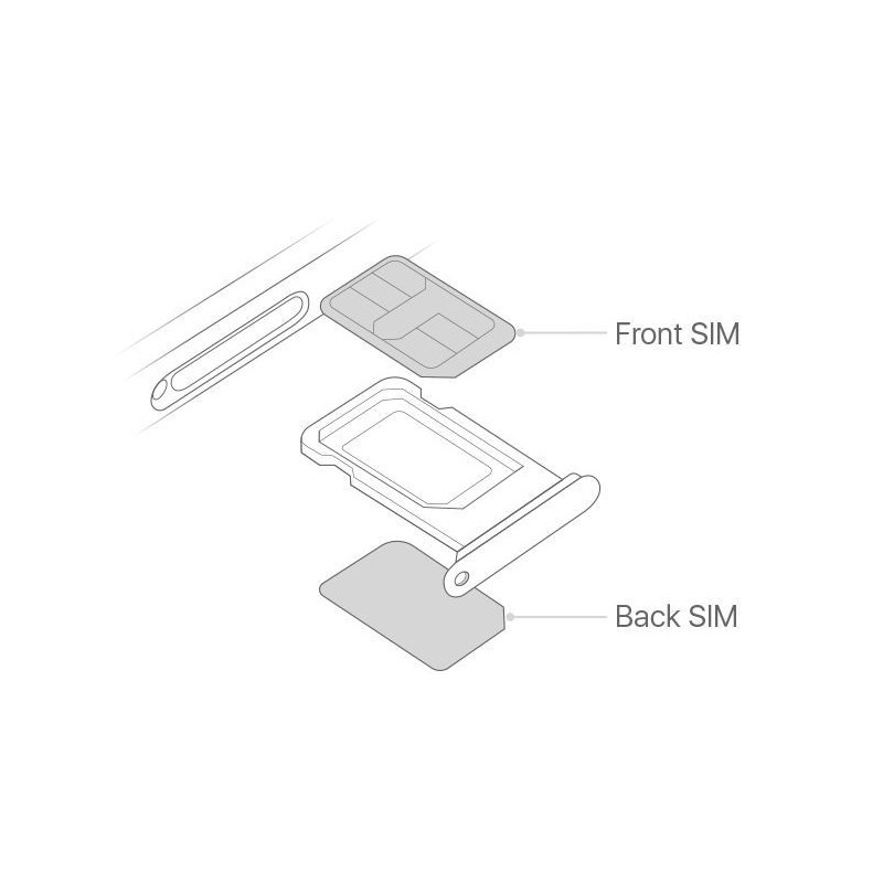 SIM card holder for iPhone 12 DUAL SIM White ORG