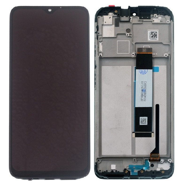 Ekranas Xiaomi Redmi 9T / Redmi Note 9 4G 2021 / Poco M3 su lietimui jautriu stikliuku ir rėmeliu Black ORG