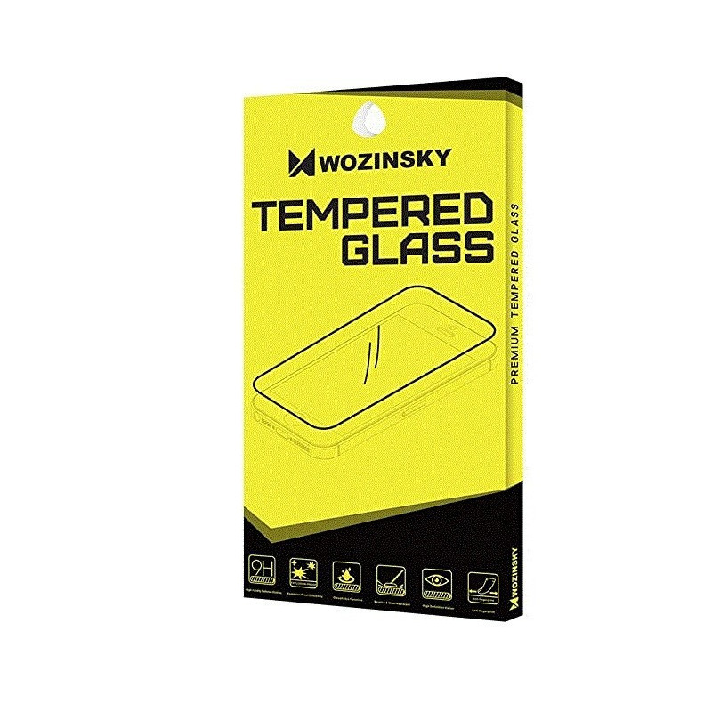 LCD apsauginis stikliukas "Wozinsky 5D Full Glue" Samsung S901 S22 / S911 S23 pritaikytas dėklui juodas
