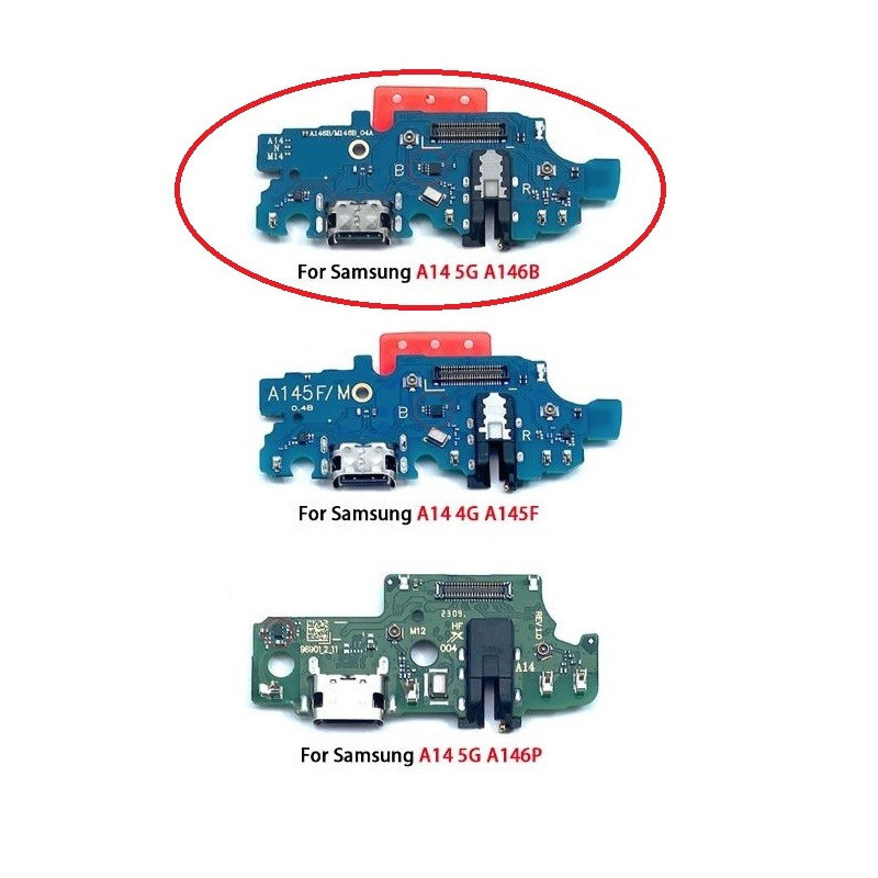 Lanksčioji jungtis Samsung A146B A14 5G 2023 su įkrovimo kontaktu, mikrofonu, ausinių lizdu originali (service pack)