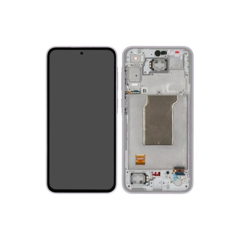 LCD screen Samsung A356 A35 5G with touch screen and frame Lilac original (assembled service pack)