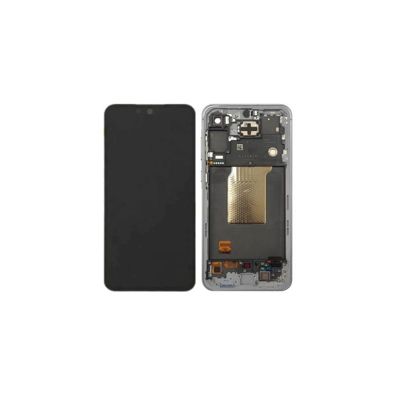 LCD screen Samsung A556 A55 5G with touch screen and frame Awesome Iceblue original (assembled service pack)