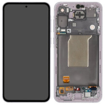 LCD screen Samsung A556 A55 5G with touch screen and frame Awesome Lilac original (assembled service pack)