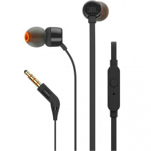 Laisvų rankų įranga JBL TUNE T110 In-Ear su mikrofonu juoda