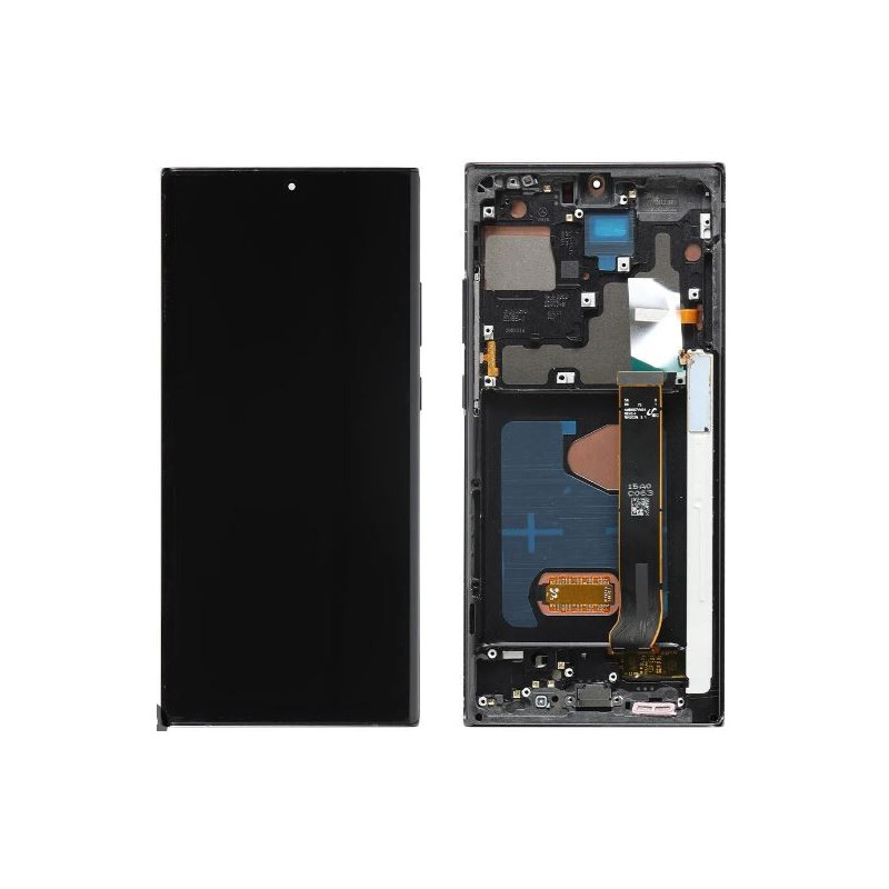 LCD screen Samsung N985 / N986 Note 20 Ultra with touch screen and frame Mystic Black OLED (real size)