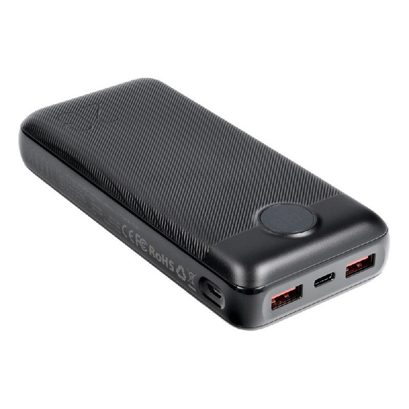 Išorinė baterija POWER BANK VEGER (L20S) 20000mAh (2xUSB 1xType-C QC3.0 20W) juoda