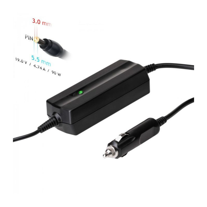 Car charger for laptop Akyga AK-ND-37 (19V / 4.74A 90W 5.5 x 3.0mm + pin) SAMSUNG 1.2m