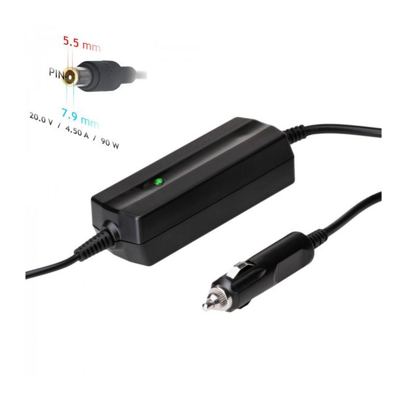 Automobilinis nešiojamojo kompiuterio pakrovėjas Akyga AK-ND-39 (20V / 4.5A 90W 7.9 x 5.5mm + pin) LENOVO 1.2m