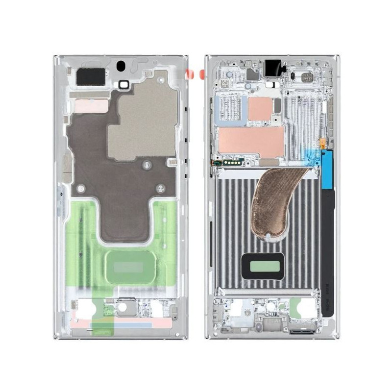 Middle housing Samsung S918 S23 Ultra Lime / Sky Blue original (service pack)