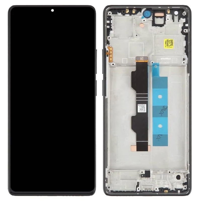 Ekranas Xiaomi Redmi Note 13 Pro 4G / Poco M6 Pro 4G su lietimui jautriu stikliuku ir rėmeliu Black OLED