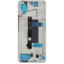 Ekranas Xiaomi Poco X6 5G su lietimui jautriu stikliuku ir rėmeliu White (compatible with Redmi Note 13 Pro 5G) original
