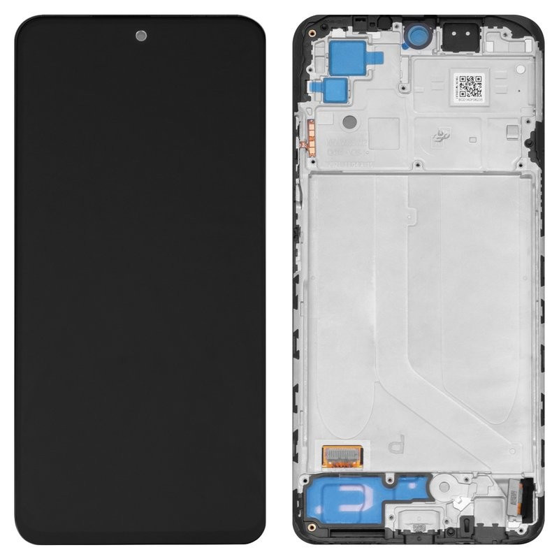 Ekranas Xiaomi Redmi Note 10 / Redmi Note 10S / Poco M5s su lietimui jautriu stikliuku ir rėmeliu Black OLED ORG