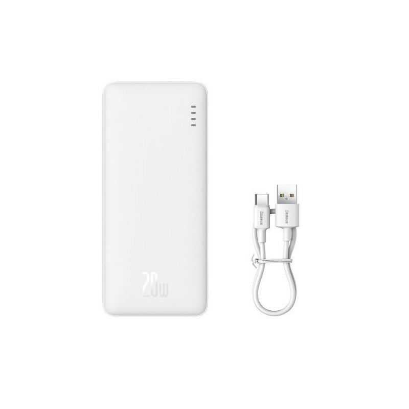 Išorinė baterija POWER BANK Baseus Airpow 10000mAh (1xUSB 1xType-C QC3.0 20W) balta