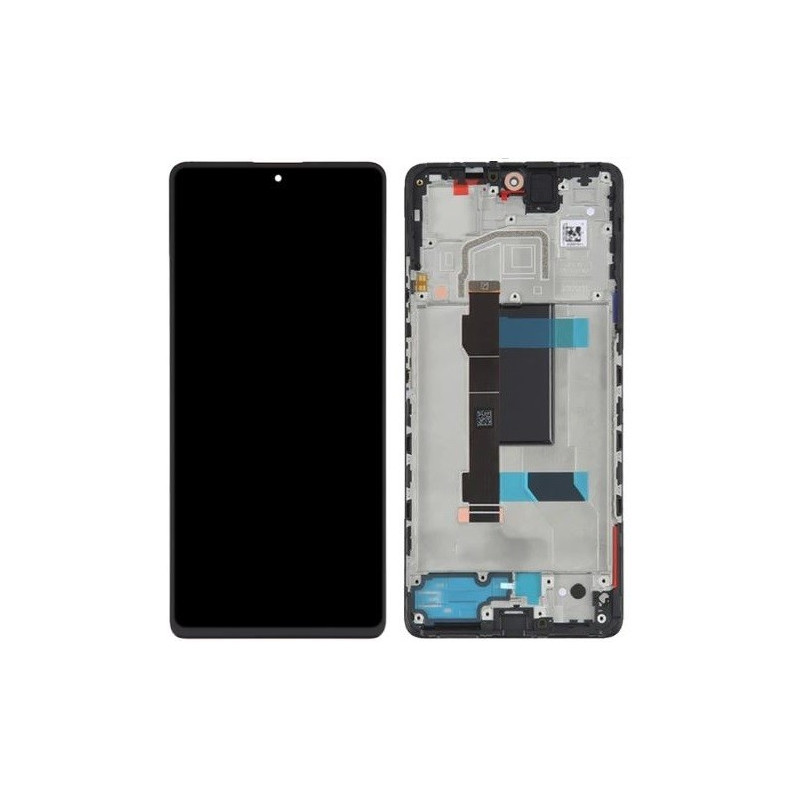 Ekranas Xiaomi Redmi Note 12 Pro 5G / Poco X5 Pro 5G su lietimui jautriu stikliuku ir rėmeliu Black ORG