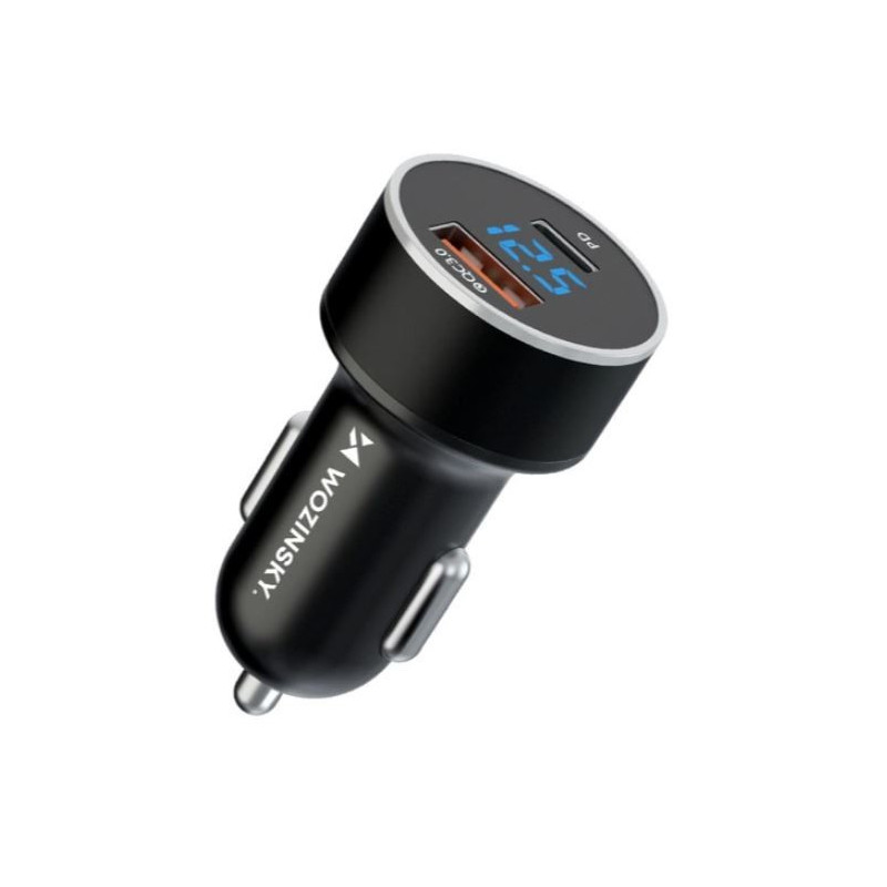 Įkroviklis automobilinis Wozinsky (WDCCAC) (1xUSB 1xUSB-C 3A) 36W juodas