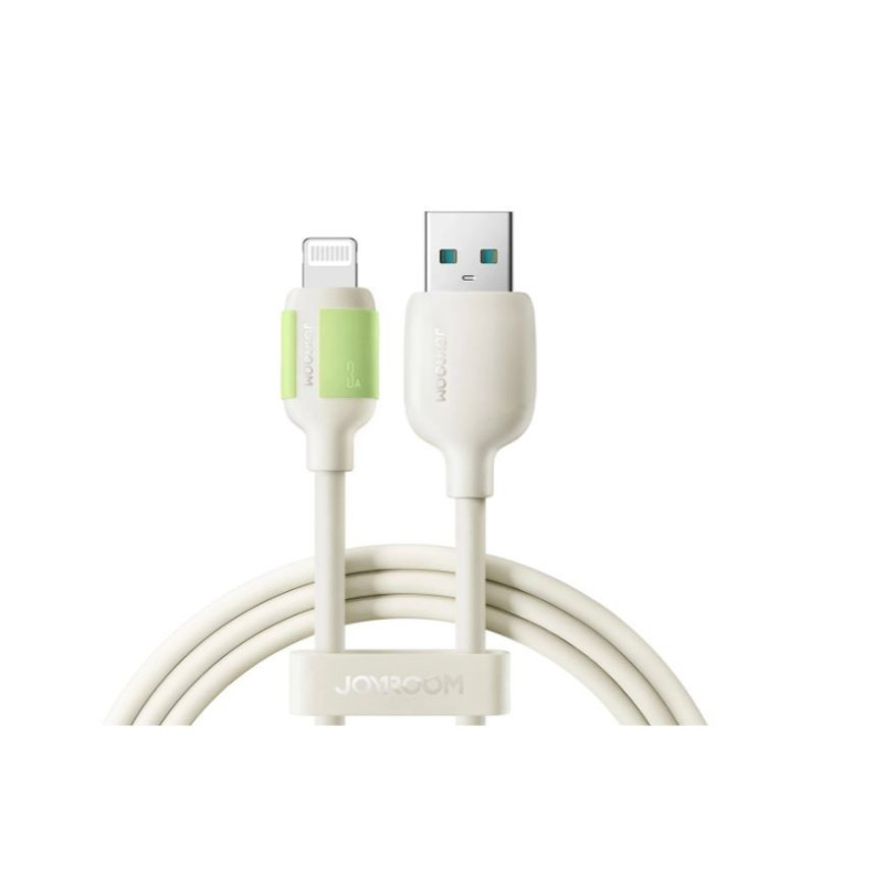 USB kabelis JOYROOM Fluorescent (S-A53) lightning (3A) 1.2m baltas