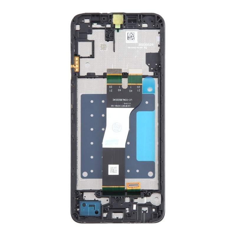 LCD screen Samsung A057 A05S 2023 with touch screen and frame black original (service pack)