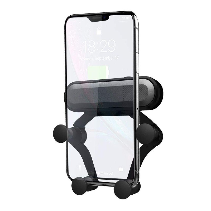 Automobilinis universalus telefono laikiklis Omega (4.7-6.5 colių) tvirtinamas ant ventiliacijos grotelių,juodas