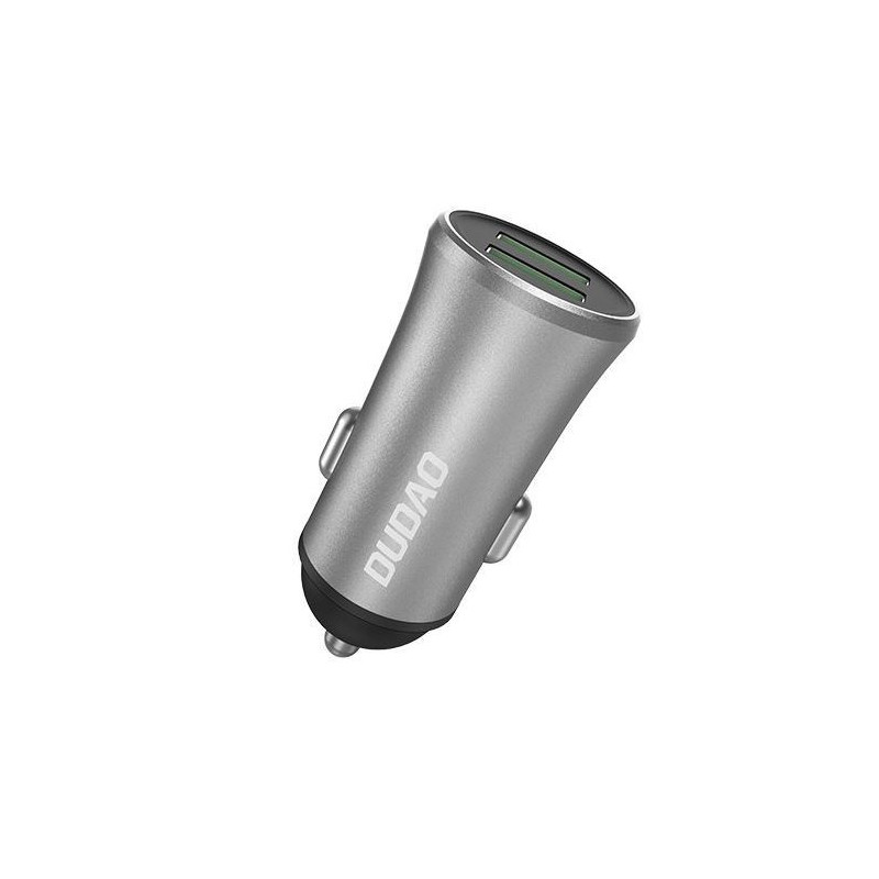 Įkroviklis automobilinis Dudao (2xUSB 3.4A) sidabrinis