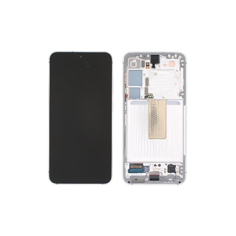 Ekranas Samsung S911 S23 5G su lietimui jautriu stikliuku ir rėmeliu Lime originalus (service pack)