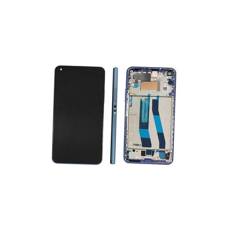 LCD screen Xiaomi 11 Lite 5G NE with touch screen with frame Blue original (service pack)