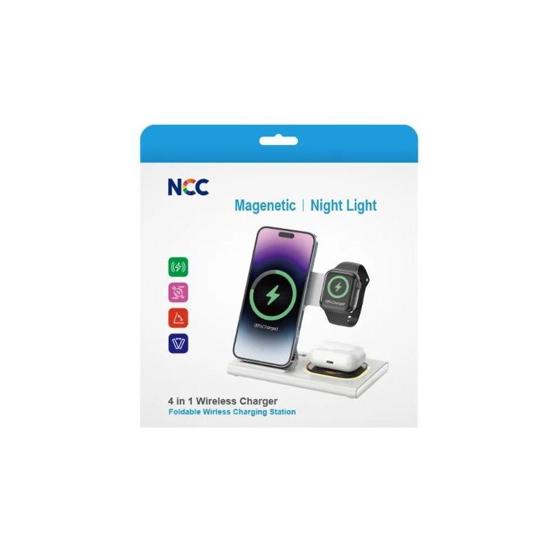 Belaidis įkroviklis NCC 4in1 (Phone,Watch,Pods)