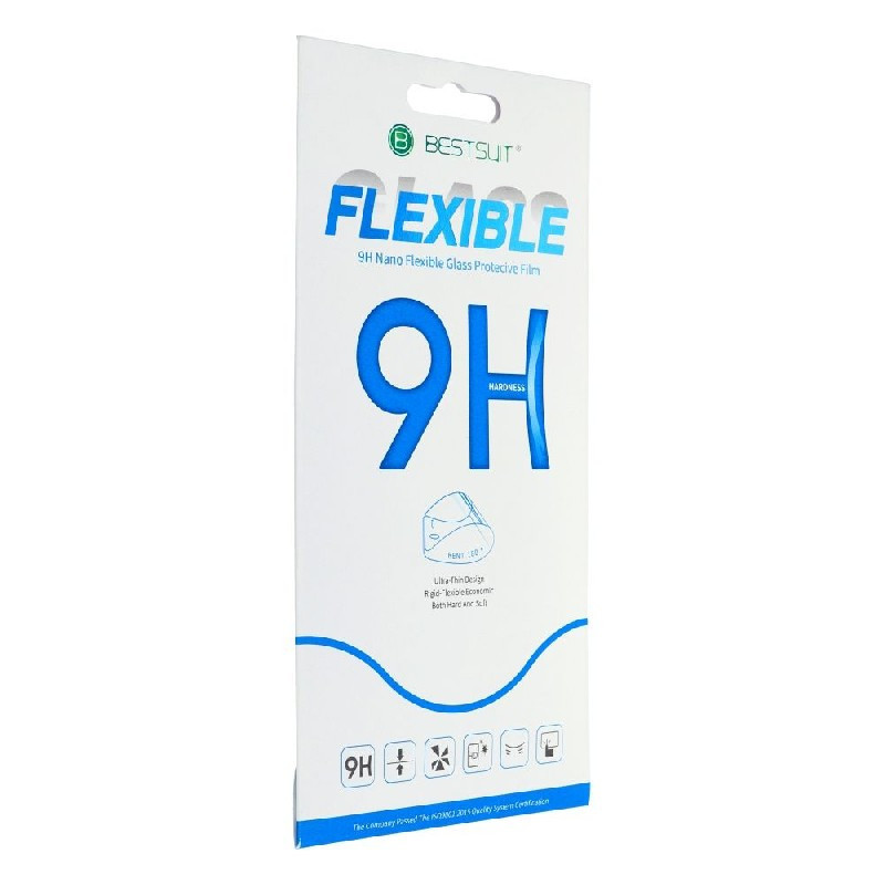 LCD apsauginis stikliukas Bestsuit Flexible Hybrid Glass 9H Xiaomi Redmi Note 14 4G / Note 14 5G pritaikytas dėklui juod