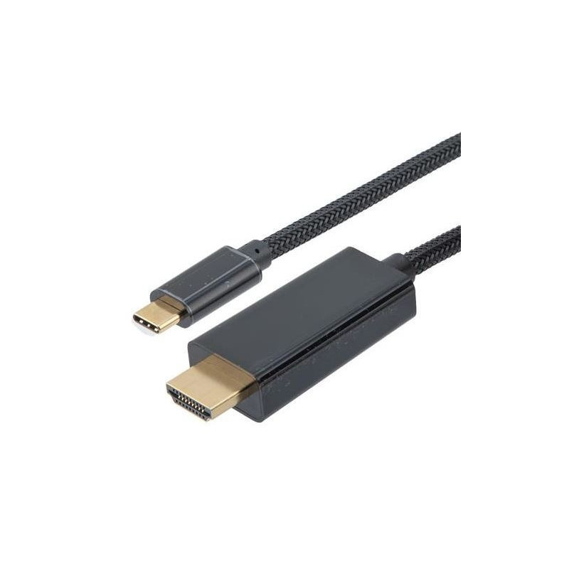 USB-C HDMI kabelis 1M juodos spalvos