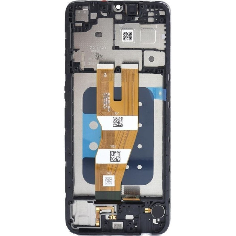 Ekranas Samsung A055 A05 2023 su lietimui jautriu stikliuku Black ir rėmeliu originalus (service pack)