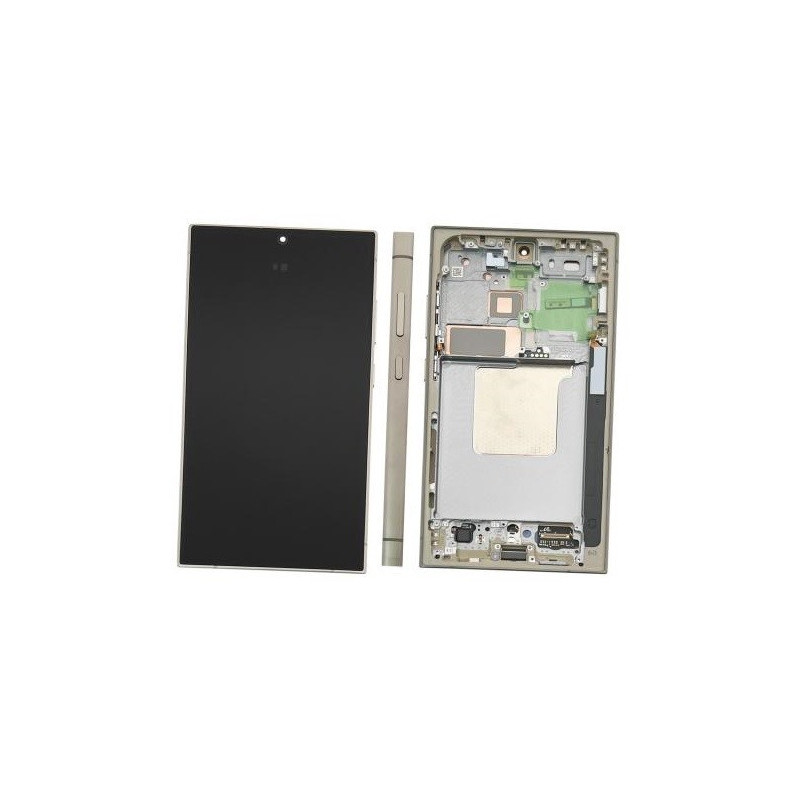 LCD screen Samsung S928 S24 Ultra with touch screen and frame Titanium Grey / Orange / Violet original (used Grade B)