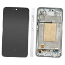 LCD screen Samsung A366 A36 5G with touch screen and frame Awesome White original (assembled service pack)