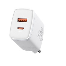 Įkroviklis Baseus (CCXJ-B02) (1xUSB-C 1xUSB 3A 20W) baltas