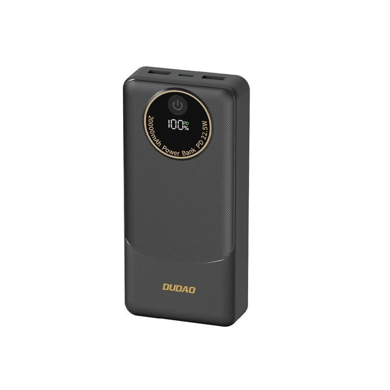 Išorinė baterija POWER BANK Dudao (K12Pro) 20000mAh (2xUSB 1xUSB-C) juoda