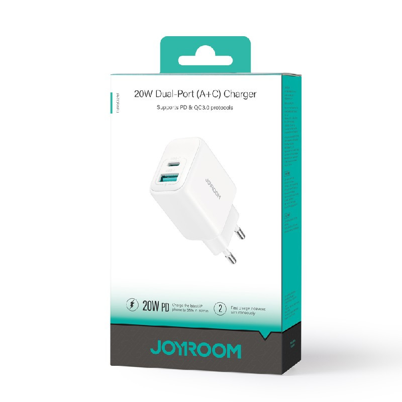 Įkroviklis JOYROOM (JR-TCF21) (1xUSB-C 1xUSB 3A 20W) baltas