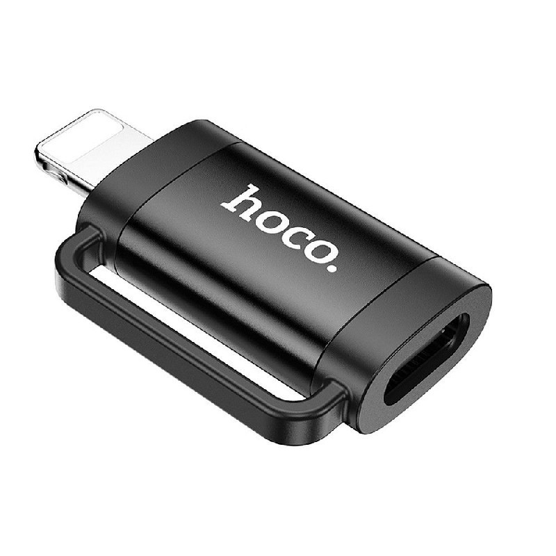 Adapteris HOCO (UA31B) iš Lightning į USB-C (OTG) juodas