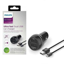 Car charger Philips (2xUSB 3.1A) black