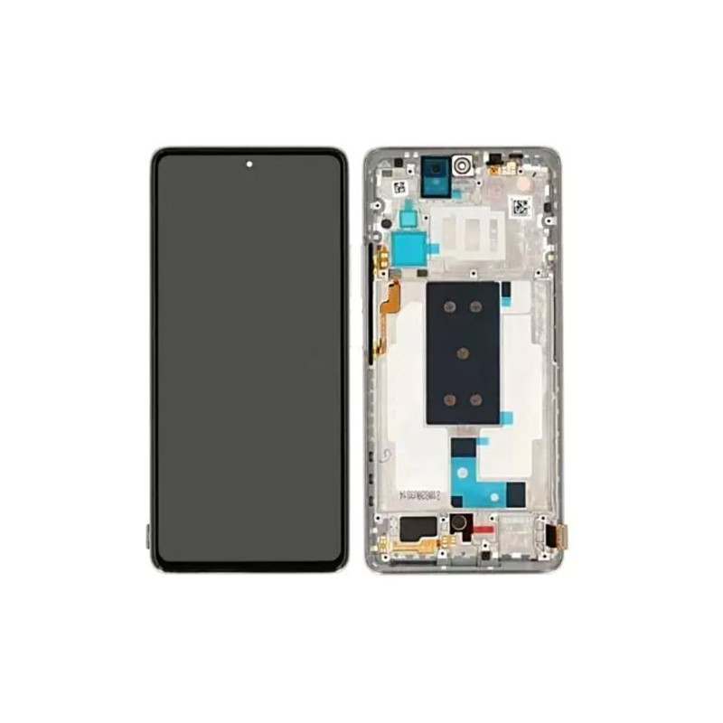 LCD screen Xiaomi 11T 5G with touch screen with frame Moonlight White / Silver original (service pack)