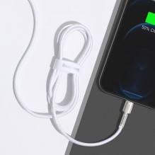 USB-C laidas, skirtas „Lightning“ įkrovikliui „Baseus Cafule“, PD, 20 W, 1 m (baltas)