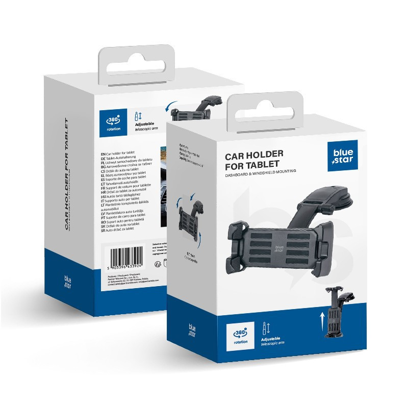 Automobilinis universalus telefono laikiklis Blue Star (Tablet 4,7-14") juodas