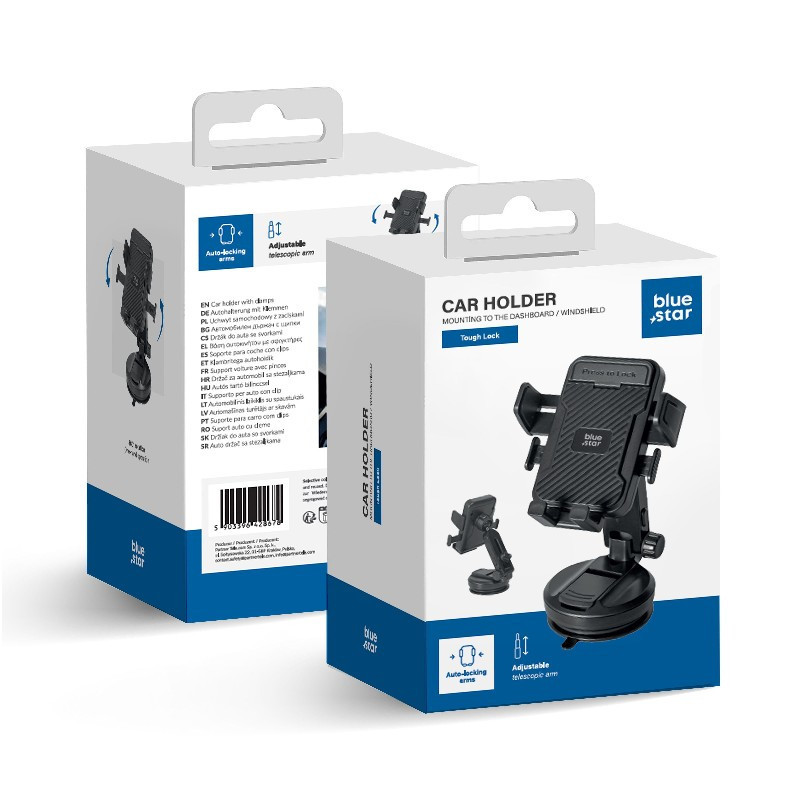 Universal car phone holder Blue Star (Tough Lock) black