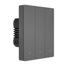 Smart WiFi wall switch SONOFF M5-3C-80 (3-channel, for frame, graphite)