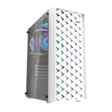 „Darkflash DK351“ kompiuterio korpusas (baltas) + 4 RGB ventiliatoriai