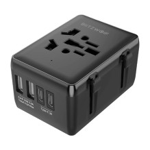Blitzwolf BW-TA1 4 viename kelioninis adapteris 2xUSB + C + PD 20W