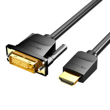 HDMI to DVI (24+1) cable Vention ABFBI 3m, 4K 60Hz / 1080P 60Hz (black) HDMI to DVI (24+1) cable Vention ABFBI 3m, 4K 60Hz / 1080P 60Hz (black)