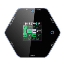 „Blitzwolf 8in1“ įkrovimo stotelė BW-TH16 USB 100W LCD išmanusis ekranas