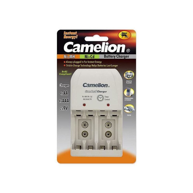 Camelion Plug-In Battery Charger BC-0904S 2x or 4xNi-MH AA / AAA or 1-2x 9V Ni-MH
