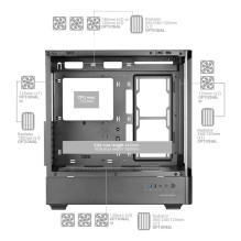 Case - Mars Gaming MCLCDPRO Midi Tower ATX Micro ATX Mini-ITX Black