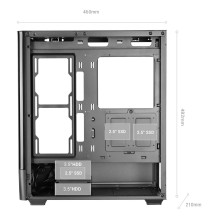Case - Mars Gaming MCLCDPRO Midi Tower ATX Micro ATX Mini-ITX Black