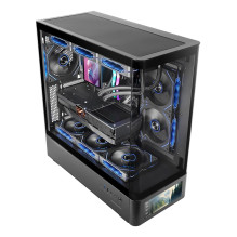 Case - Mars Gaming MCLCDPRO Midi Tower ATX Micro ATX Mini-ITX Black